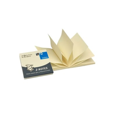 Bloco Ade. Zig-Zag 75x75mm Amarelo 100Flhs Pack 12