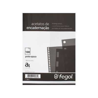 Acetato Opaco Negro 180 micrones A4 Cx 100