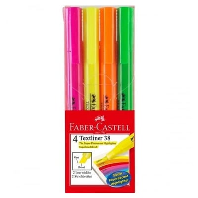 Marcadores Fluorescentes Textliner 38 - 4 Cores