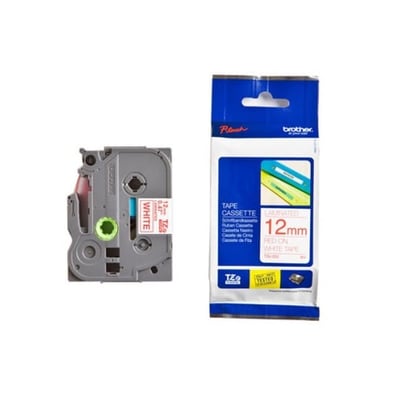 Fita Original Brother TZe232 Branco/Vermelho 12mm