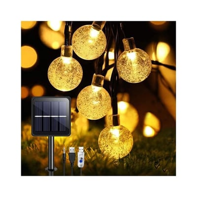 Corrente de luz solar com USB recarregável