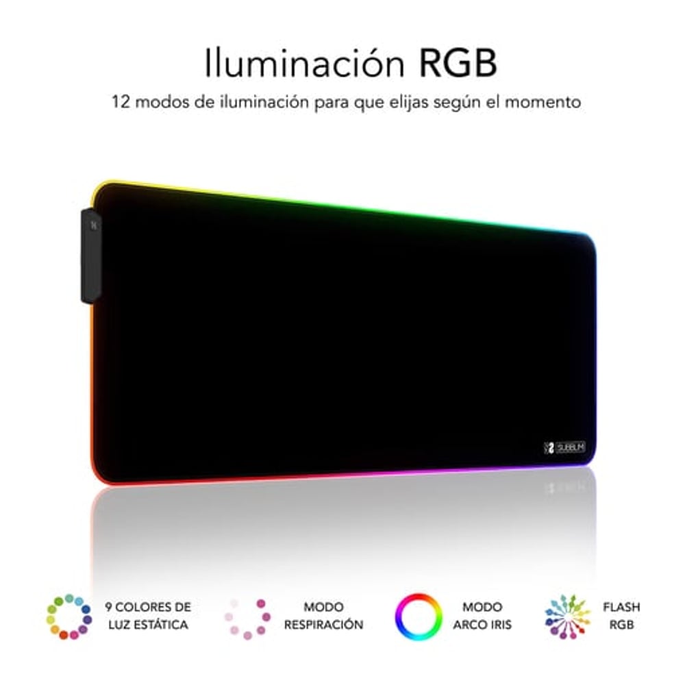Tapete de Rato Subblim LED RGB Premium XL