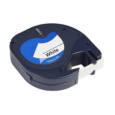Fita Plástico Compatível Dymo 12mmx4m Preto/Branco