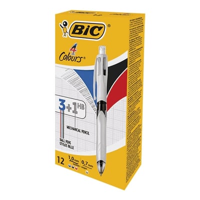 Esferográfica (3 Cores+Lapiseira) BIC 1mm - Caixa 12un