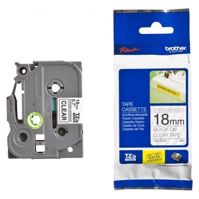 Fita Original Brother TZeS141 Preto/Transp. 18mm