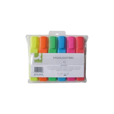 Marcador Fluorescente Punta Biselada - 6 Colores