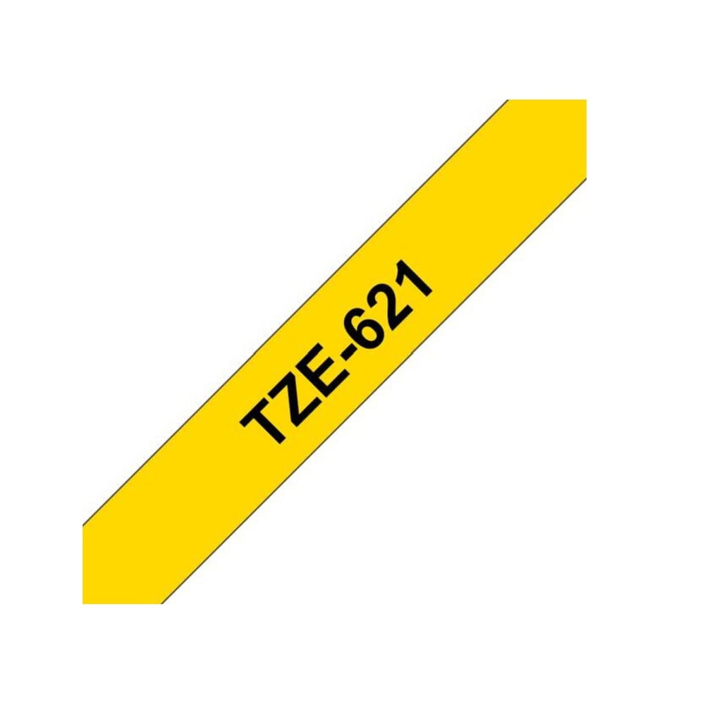 Fita Compatível Brother TZe-621 9mm x 8m Preto/Amarelo