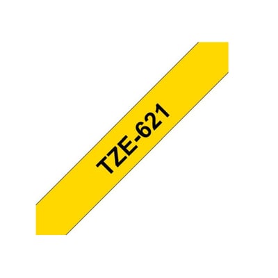 Fita Compatível Brother TZe-621 9mm x 8m Preto/Amarelo