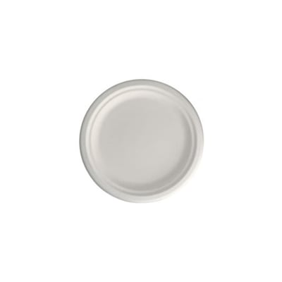 Pratos de Cana de Açúcar Cor Natural Ø18cm - 50un