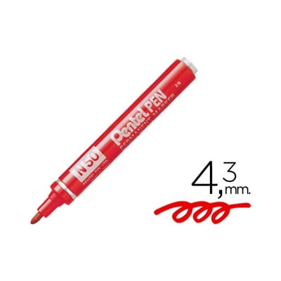 Marcador Permanente Pentel N50 Rojo - Pack 12