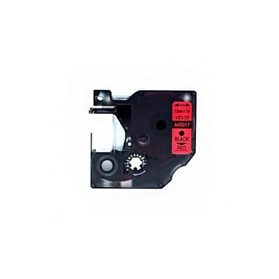 Fita Compatível Dymo D1 45017 12mmx7m Preto/Vermelho