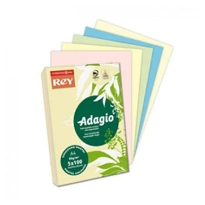 Papel Adagio A4 80gr Cores Pastel 5x100fls