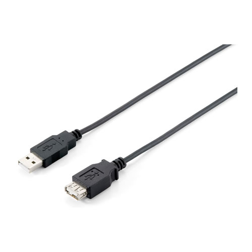 Cabo extensão USB 2.0 - A/A M/F preto (1,8 m)