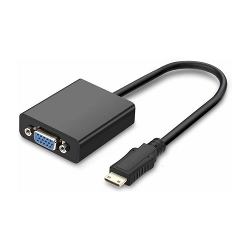 Adaptador Mini HDMI para VGA com audio jack 3.5