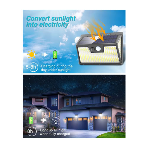 Luz solar com sensor de movimento - 4 unidades