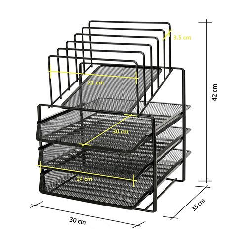 Tabuleiro com 3 gavetas e 5 separadores