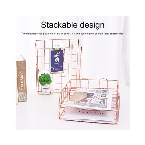 Tabuleiro com 3 Gavetas Rose Gold