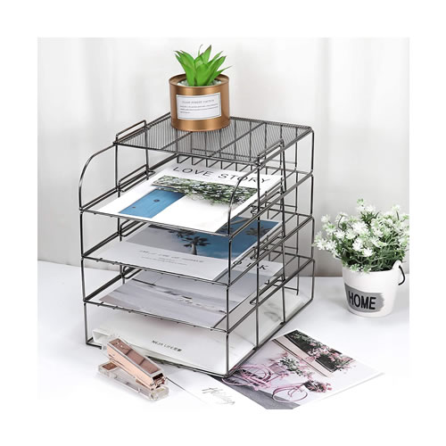 Tabuleiro em metal com 4 gavetas