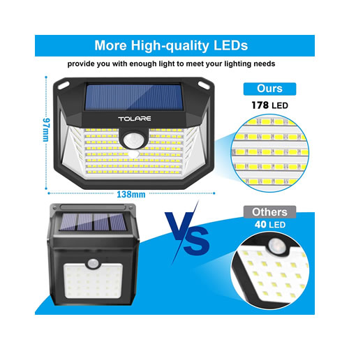 Luz solar com sensor de movimento - 2 unidades