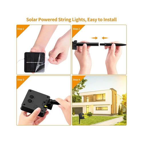 Corrente de luz solar para exterior de Natal