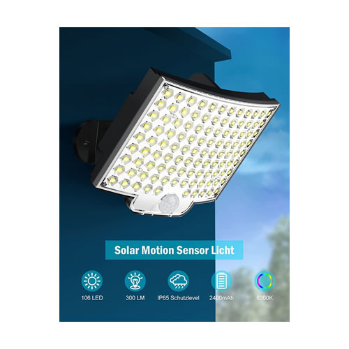 Luz solar com sensor de movimento