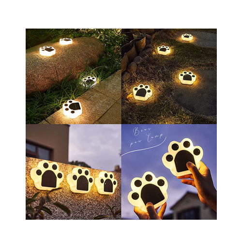 Luz solar para o chão com forma de pata 