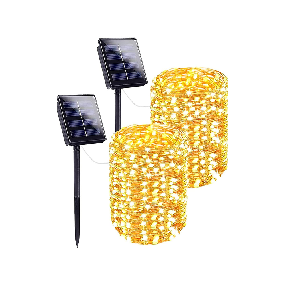 Correntes de luz solar para exterior de Natal - 44mt