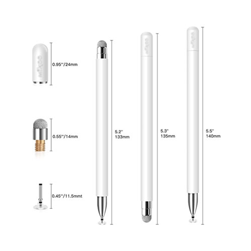 Caneta Digital 2 em 1 para Ecrãs Tatéis - Branco