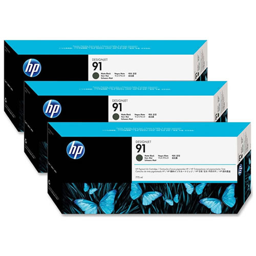 Cab. de Imp. HP 91 (C9480A) Preto Matte Pack 3
