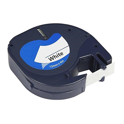 Fita Plástico Compatível Dymo 12mmx4m Preto/Branco