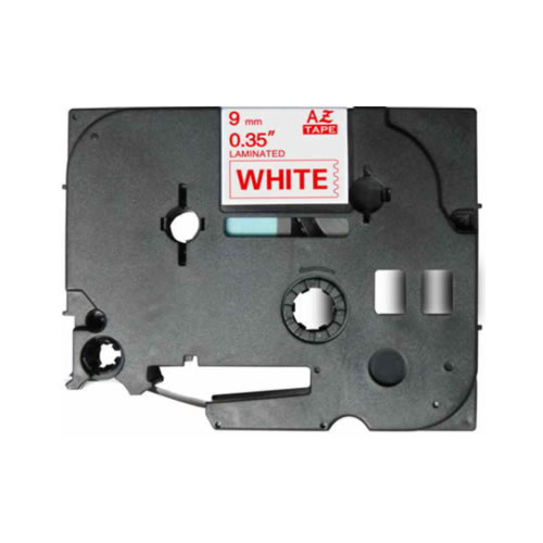 Fita Lam. Comp. Brother 9mmx8mts Branco/Vermelho