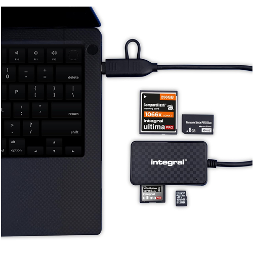 Leitor de Cartões de Memória 4 em 1 USB 3.2 A e USB C