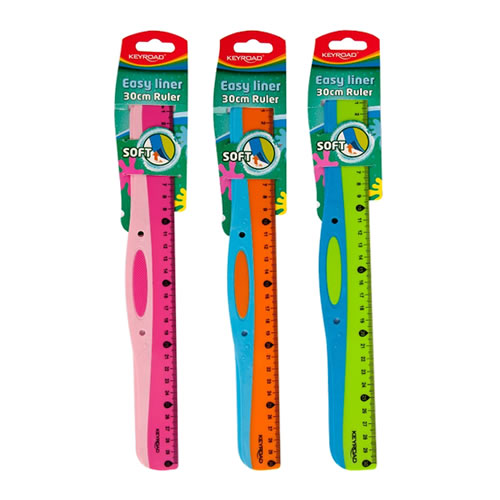 Régua Plástico Keyroad Soft Grip 30 cm - 1un