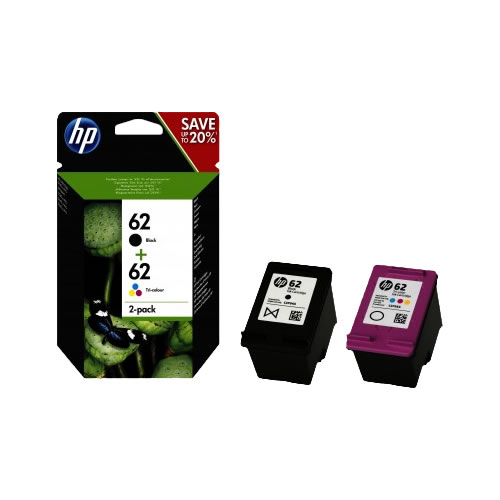 Tinteiro Original HP 62 Pack - Preto + Cor