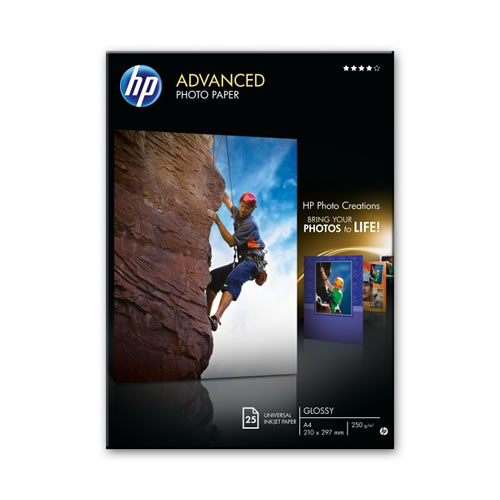 Papel HP Fotog. Advanced Glossy 250g/m² A4 25 flhs