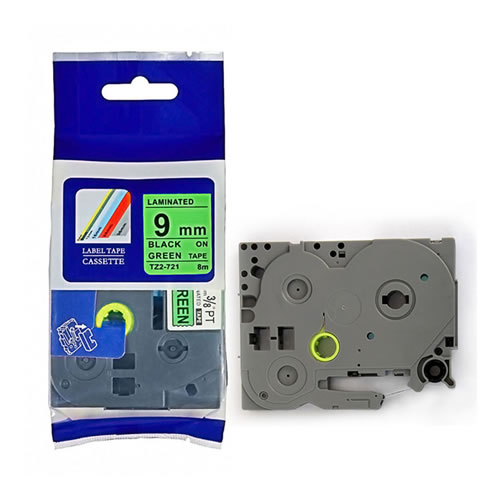 Fita Grav. Orig. Brother 9mmx8mts Verde/Preto