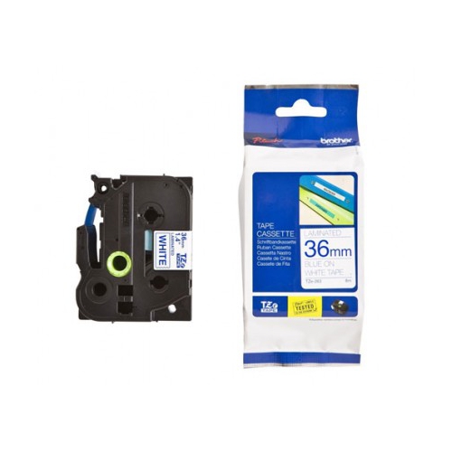 Fita Original Brother TZe263 Branco/Azul 36mm