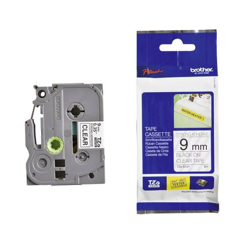 Fita Original Brother TZeS121 Preto/Transp. 9mm