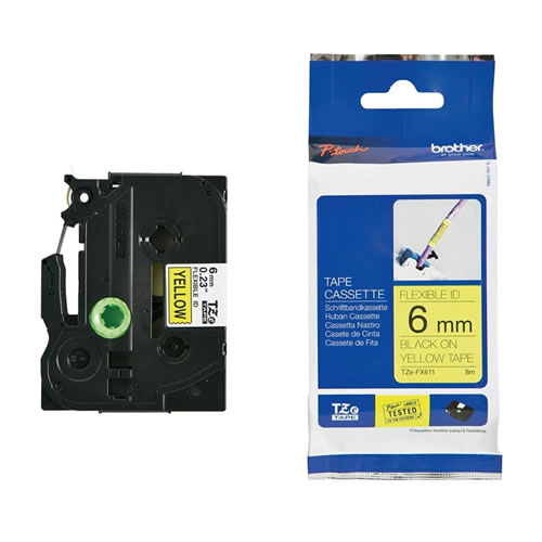 Fita Laminada Flexivel 6mmx8mts Amarelo/Preto