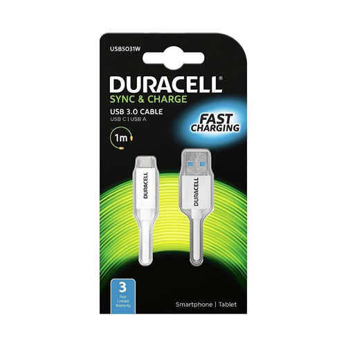 Cabo USB 3.0 Tipo-C para USB Tipo-C 1m - Branco