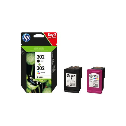 Pack Tinteiros Original HP 302 preto + cores