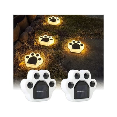 Luz solar para o chão com forma de pata 