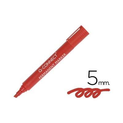 Marcador Permanente Biselado 5mm Rojo - 10un