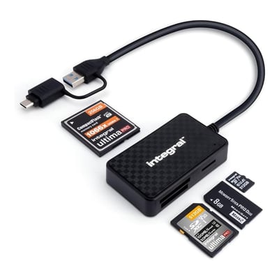 Lector de Tarjetas de Memoria 4 en 1 USB 3.2 A y USB C