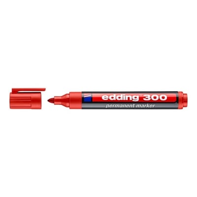Marcador Medio Edding 300 Rojo Cx 10un