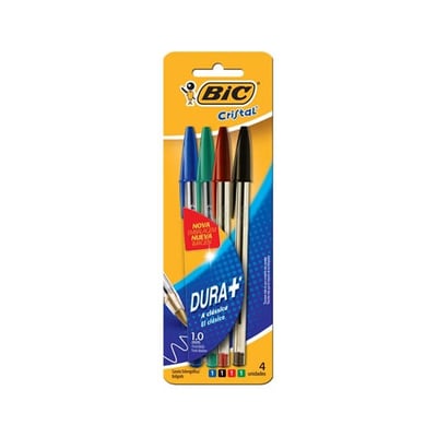 Bolígrafo BIC Cristal - Blister 4 colores