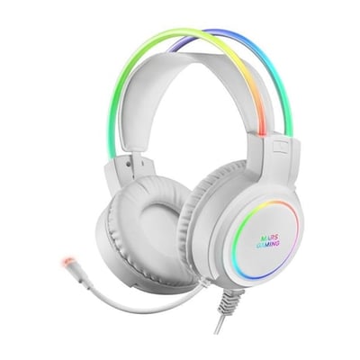 Auriculares Mars Gaming con Micrófono MHRGB Blanco