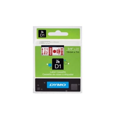 Fita Dymo D1 45805 19mmx7m Vermelho/Branco