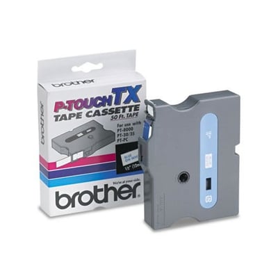 Fita Grav. Orig. Brother 18mm Branco/Ciano