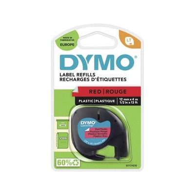 Fita Dymo 91203 12mmx4m Preto/Vermelho